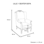 3S + 2S + 1X Wing Chair Oak Wood White Washed Finish Rolled Armrest Linen Sofa Fabric - Furniture > Sofas