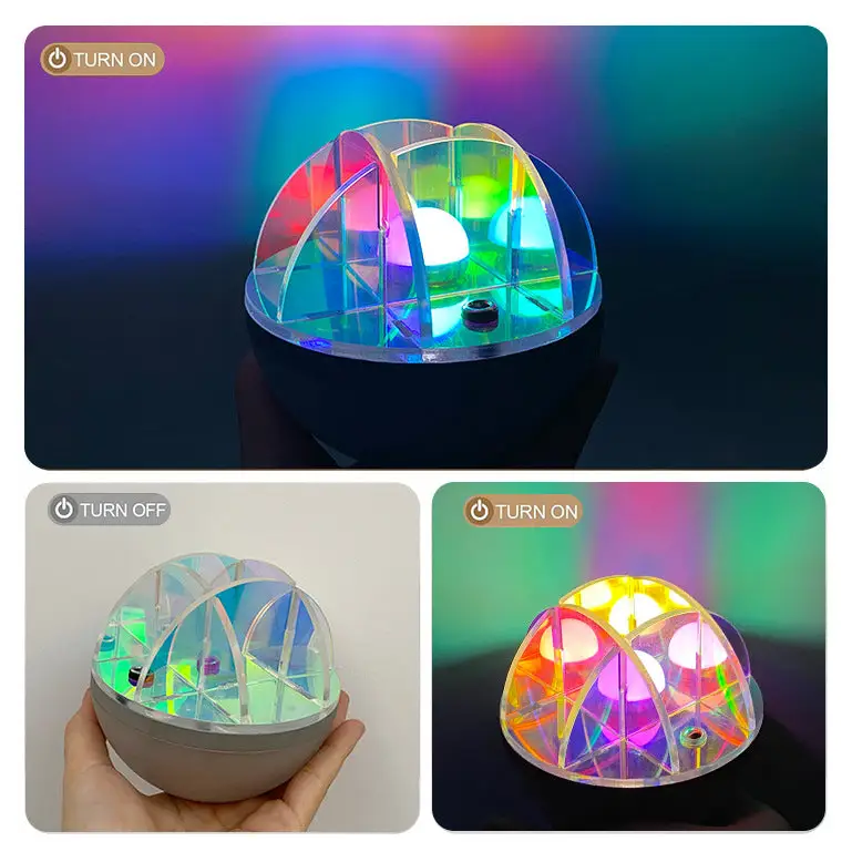 3W LED Acrylic Crystal Ball Night Light with Adjustable Colors - USB Powered - Home & Garden > Lighting > Night Lights