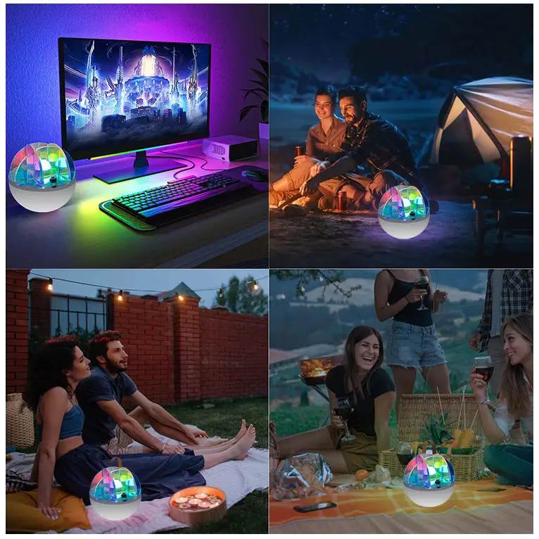 3W LED Acrylic Crystal Ball Night Light with Adjustable Colors - USB Powered - Home & Garden > Lighting > Night Lights