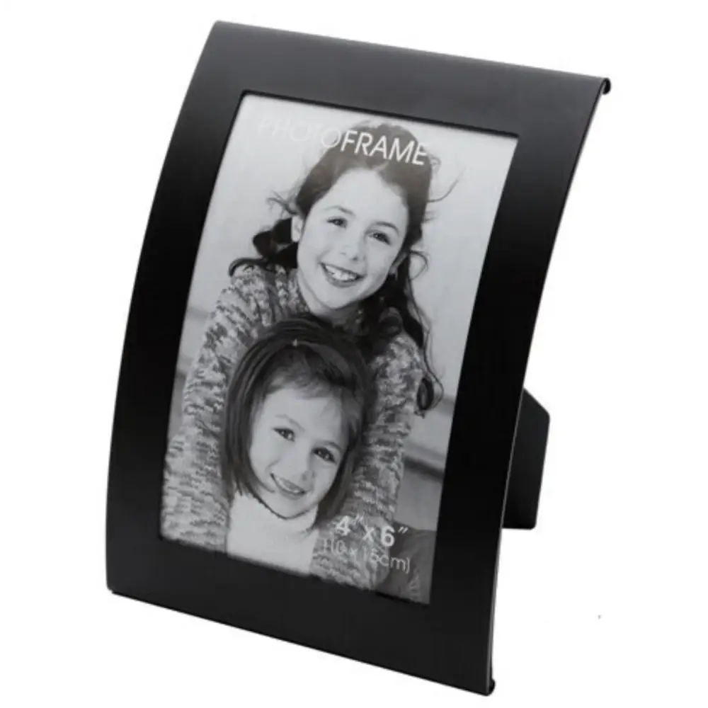 3x Curve Picture Photo Frame Curved Aluminium Portrait 10cm x 15cm (4’’x6’’) - Black - Home & Garden > Decor