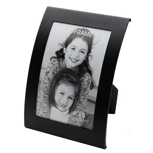 3x Curve Picture Photo Frame Curved Aluminium Portrait 10cm x 15cm (4’’x6’’) - Black - Home & Garden > Decor