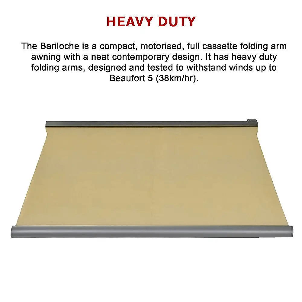 4.0m x 3.0m Retractable Folding Arm Awning Heavy Duty Full Cassette Motorised - Home & Garden > Shading