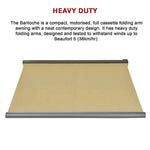 4.0m x 3.0m Retractable Folding Arm Awning Heavy Duty Full Cassette Motorised - Home & Garden > Shading