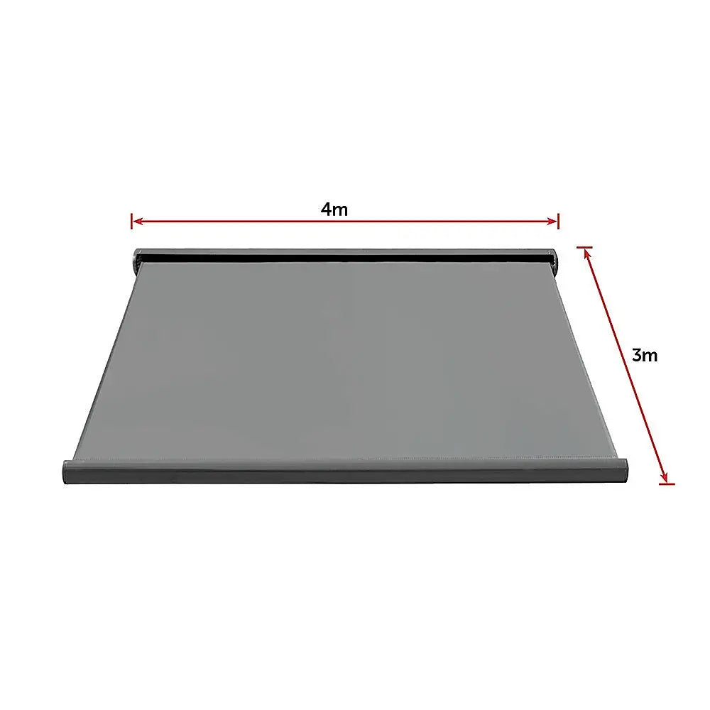4.0m x 3.0m Retractable Folding Arm Awning Heavy Duty Full Cassette Motorised - Home & Garden > Shading