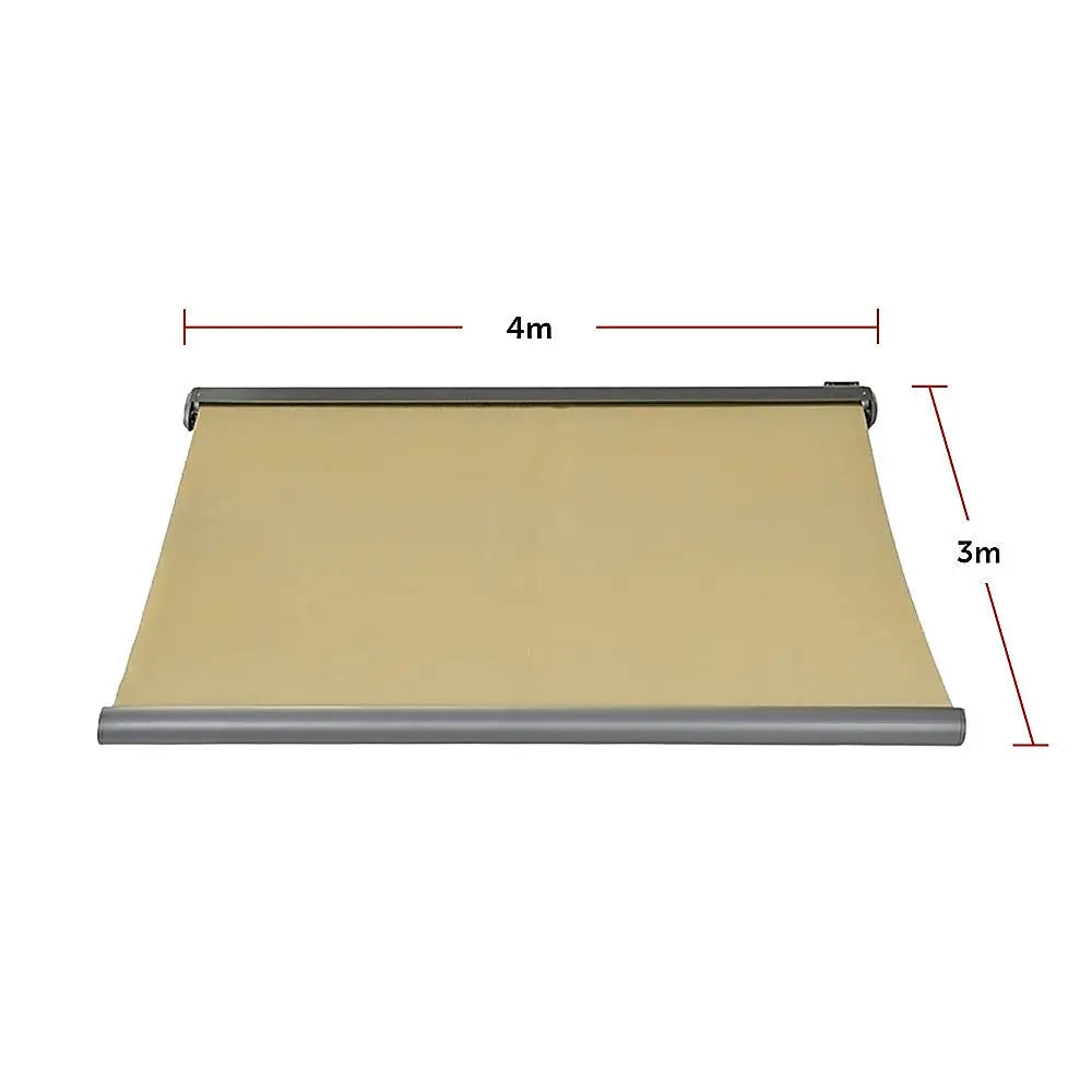 4.0m x 3.0m Retractable Folding Arm Awning Heavy Duty Full Cassette Motorised - Home & Garden > Shading