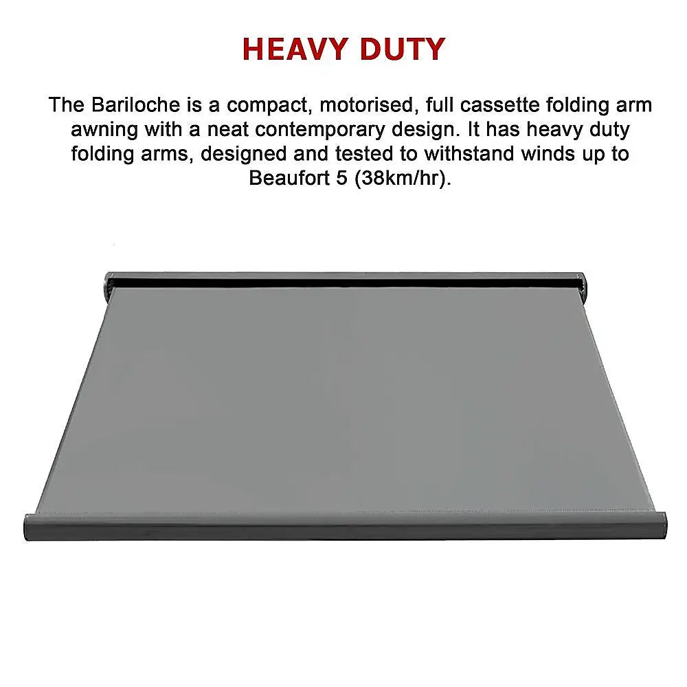 4.0m x 3.0m Retractable Folding Arm Awning Heavy Duty Full Cassette Motorised - Home & Garden > Shading