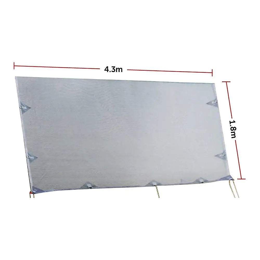 4.3m Caravan Privacy Screen Side Sunscreen Sun Shade for 15’ Roll Out Awning - Home & Garden > Shading