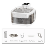 4.5L Dual-Flow Smart Pet Water Fountain with Stainless Steel Plate and Faucet – White Design - Pet Care > Cat