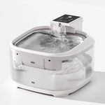 4.5L Dual-Flow Smart Pet Water Fountain with Stainless Steel Plate and Faucet – White Design - Pet Care > Cat