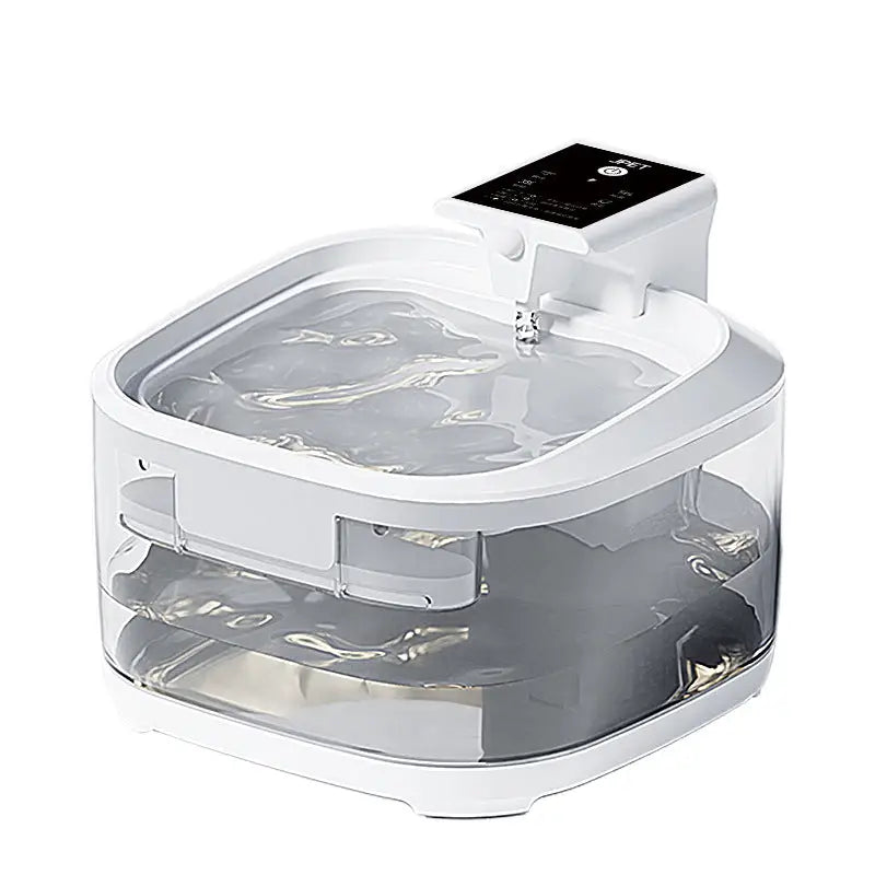 4.5L Smart Pet Water Fountain with Digital Display and Charging Cable – White Design - Pet Care > Cat Supplies > Cat