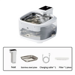 4.5L Upgraded Smart Pet Water Fountain with Stainless Steel Plate and Charging Cable – White Design - Pet Care > Cat