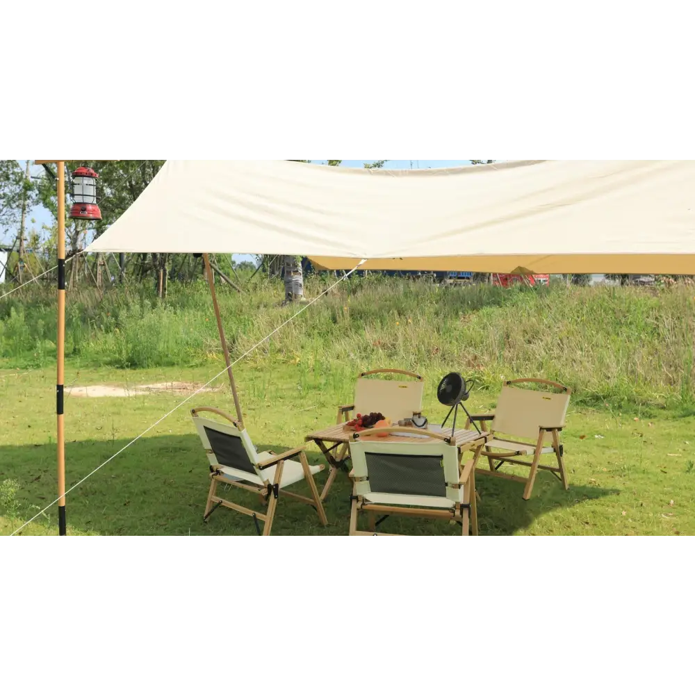 4 Chairs & 1 Table Set Bamboo Camping Folding Portable Outdoor Picnic Travel BBQ - Outdoor Recreation > Camping > Camp