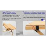 4 Chairs & 1 Table Set Bamboo Camping Folding Portable Outdoor Picnic Travel BBQ - Outdoor Recreation > Camping > Camp