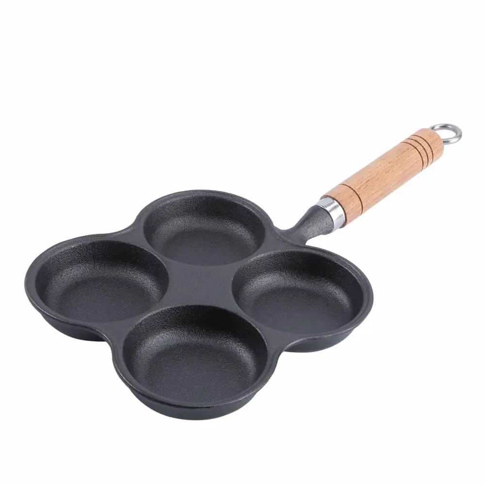 4 Cup Cast Iron Egg Frying Pan Divided Egg Skillet Pan Fried Egg Pan Cooker Pancake Egg Fryer - Home & Garden >