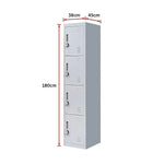 4-Door Vertical Locker for Office Gym Shed School Home Storage - Furniture > Office