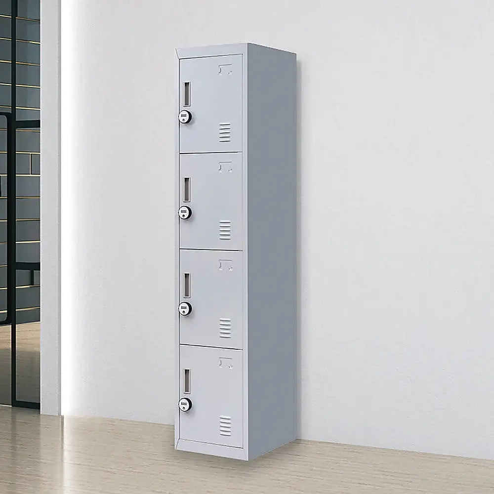 4-Door Vertical Locker for Office Gym Shed School Home Storage - Furniture > Office