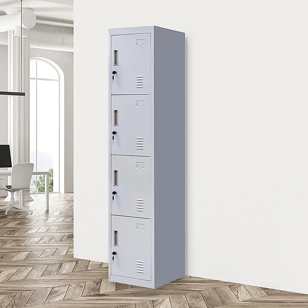 4-Door Vertical Locker for Office Gym Shed School Home Storage - Furniture > Office