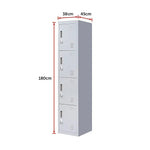 4-Door Vertical Locker for Office Gym Shed School Home Storage - Furniture > Office