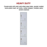 4-Door Vertical Locker for Office Gym Shed School Home Storage - Furniture > Office