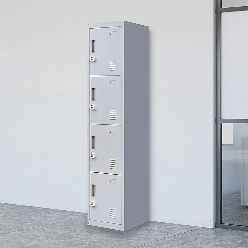 4-Door Vertical Locker for Office Gym Shed School Home Storage - Furniture > Office