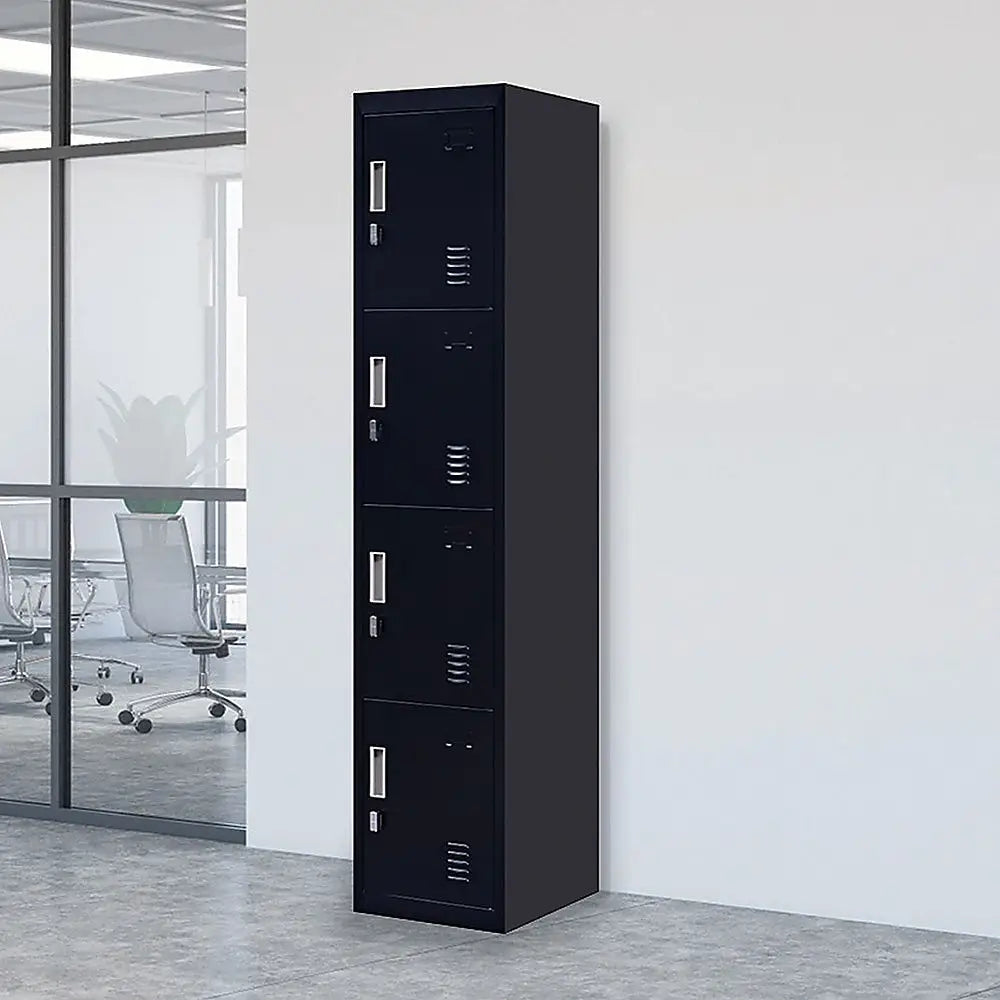 4-Door Vertical Locker for Office Gym Shed School Home Storage - Furniture > Office