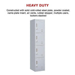 4-Door Vertical Locker for Office Gym Shed School Home Storage - Furniture > Office