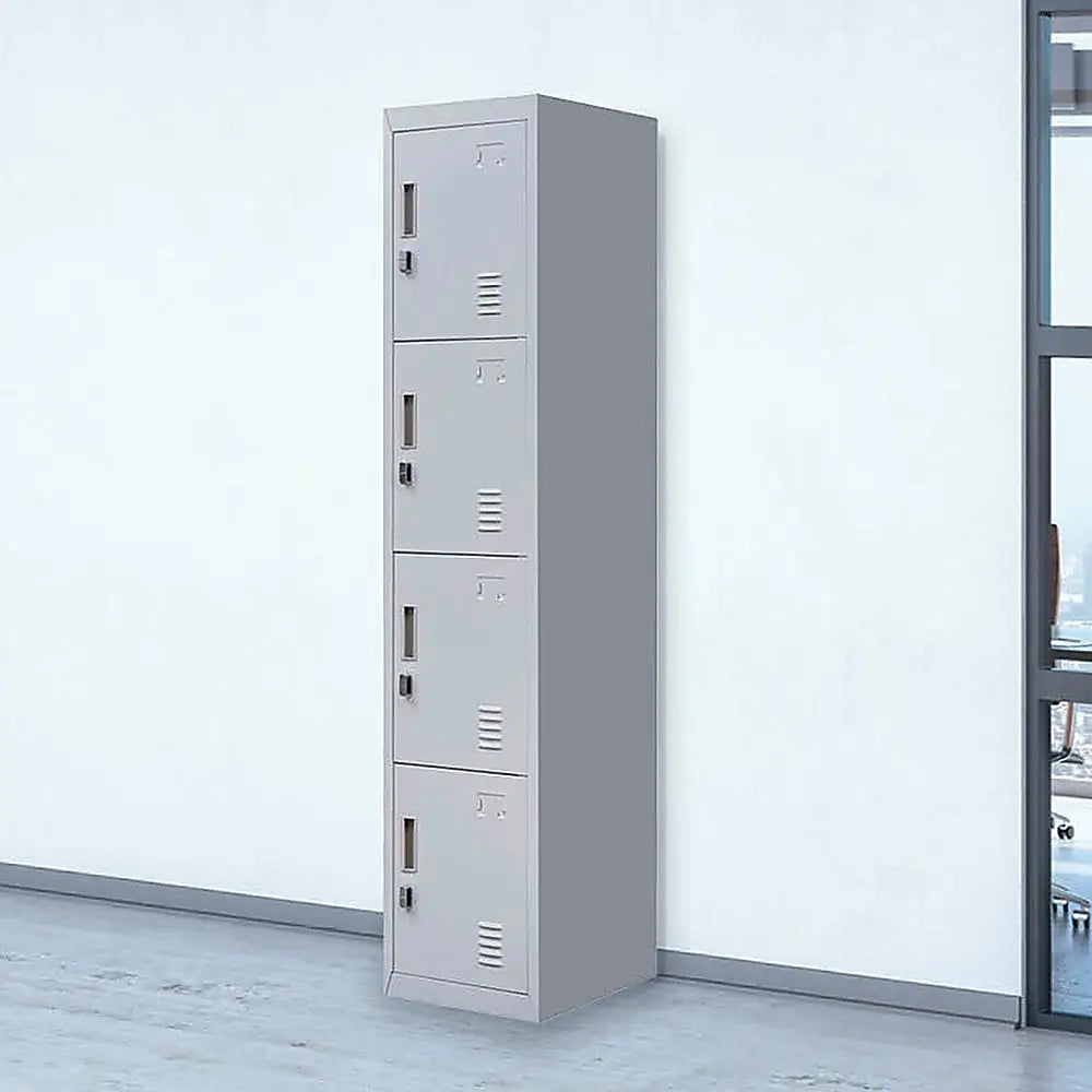 4-Door Vertical Locker for Office Gym Shed School Home Storage - Furniture > Office