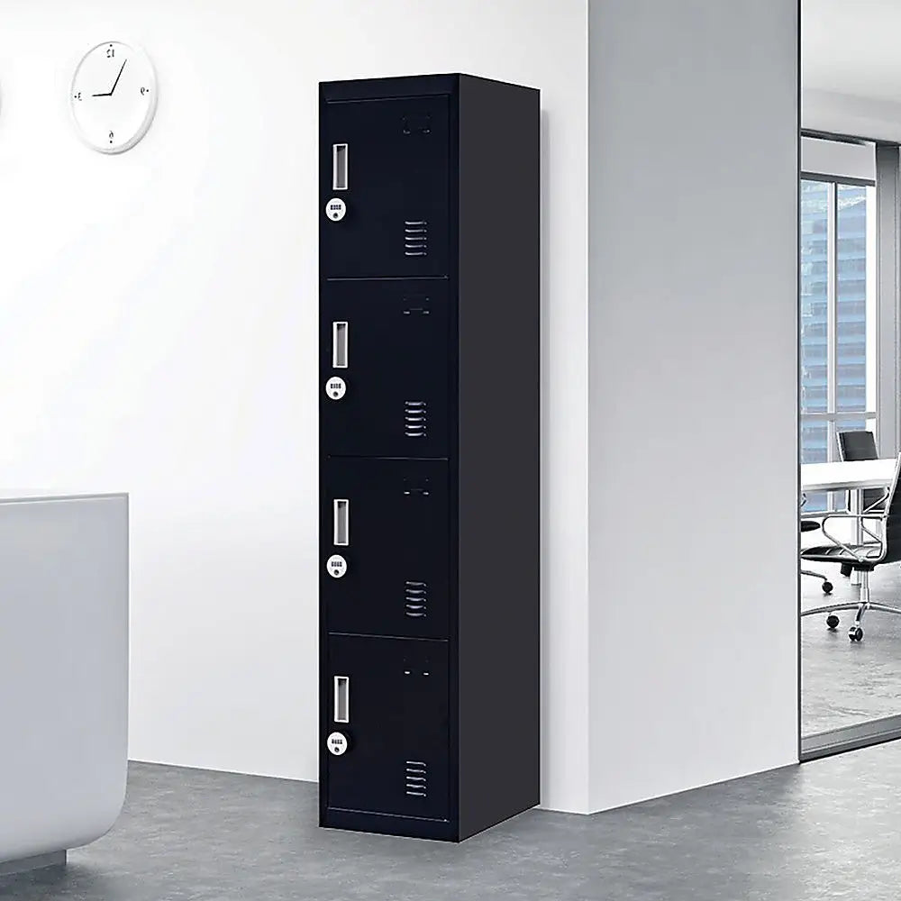 4-Door Vertical Locker for Office Gym Shed School Home Storage - Furniture > Office
