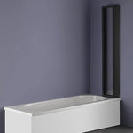 4 Fold Black Folding Bath Shower Screen Door Panel 1000 x 1400mm - Furniture > Bathroom > Shower Heads & Screens