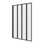 4 Fold Black Folding Bath Shower Screen Door Panel 1000 x 1400mm - Furniture > Bathroom > Shower Heads & Screens