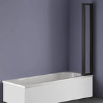 4 Fold Black Folding Bath Shower Screen Door Panel 1000 x 1400mm - Furniture > Bathroom > Shower Heads & Screens
