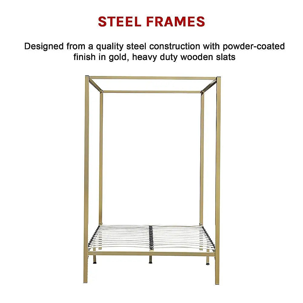 4 Four Poster Double Bed Frame - Furniture > Bedroom