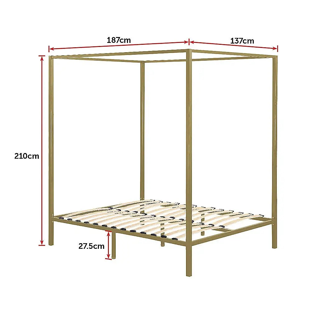 4 Four Poster Double Bed Frame - Furniture > Bedroom