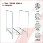 4 Four Poster Double Bed Frame - Furniture > Bedroom > Beds & Bed Frames