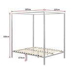 4 Four Poster Double Bed Frame - Furniture > Bedroom > Beds & Bed Frames