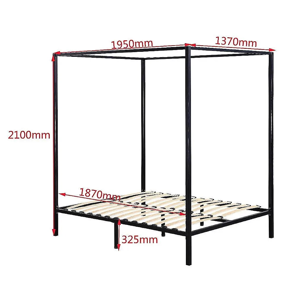 4 Four Poster Double Bed Frame - Furniture > Bedroom > Beds & Bed Frames