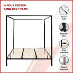 4 Four Poster King Bed Frame - Furniture > Bedroom > Beds & Bed Frames