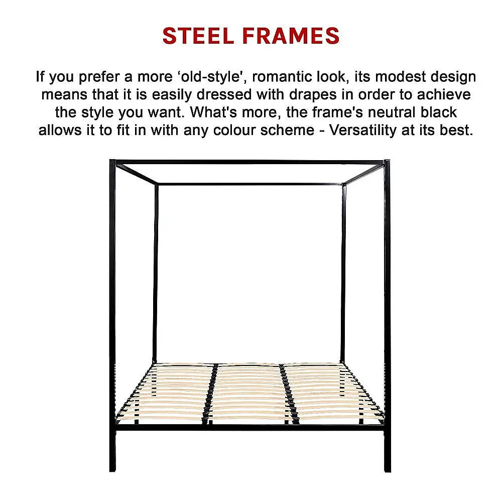 4 Four Poster King Bed Frame - Furniture > Bedroom > Beds & Bed Frames
