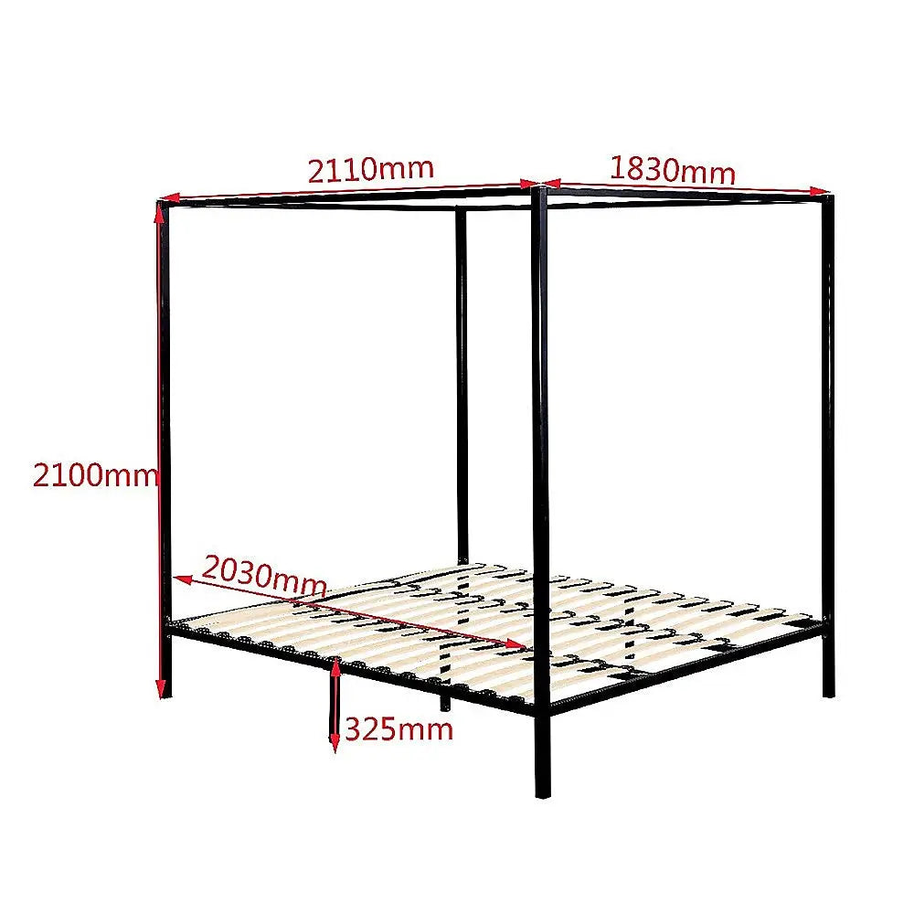 4 Four Poster King Bed Frame - Furniture > Bedroom > Beds & Bed Frames