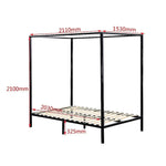 4 Four Poster Queen Bed Frame - Furniture > Bedroom > Beds & Bed Frames