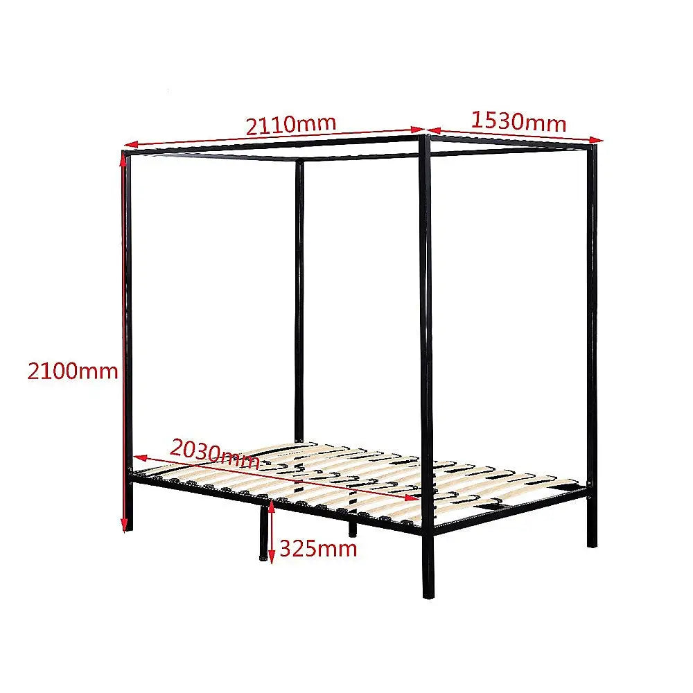 4 Four Poster Queen Bed Frame - Furniture > Bedroom > Beds & Bed Frames