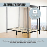 4 Four Poster Queen Bed Frame - Furniture > Bedroom > Beds & Bed Frames