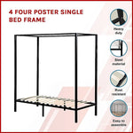 4 Four Poster Single Bed Frame - Furniture > Bedroom