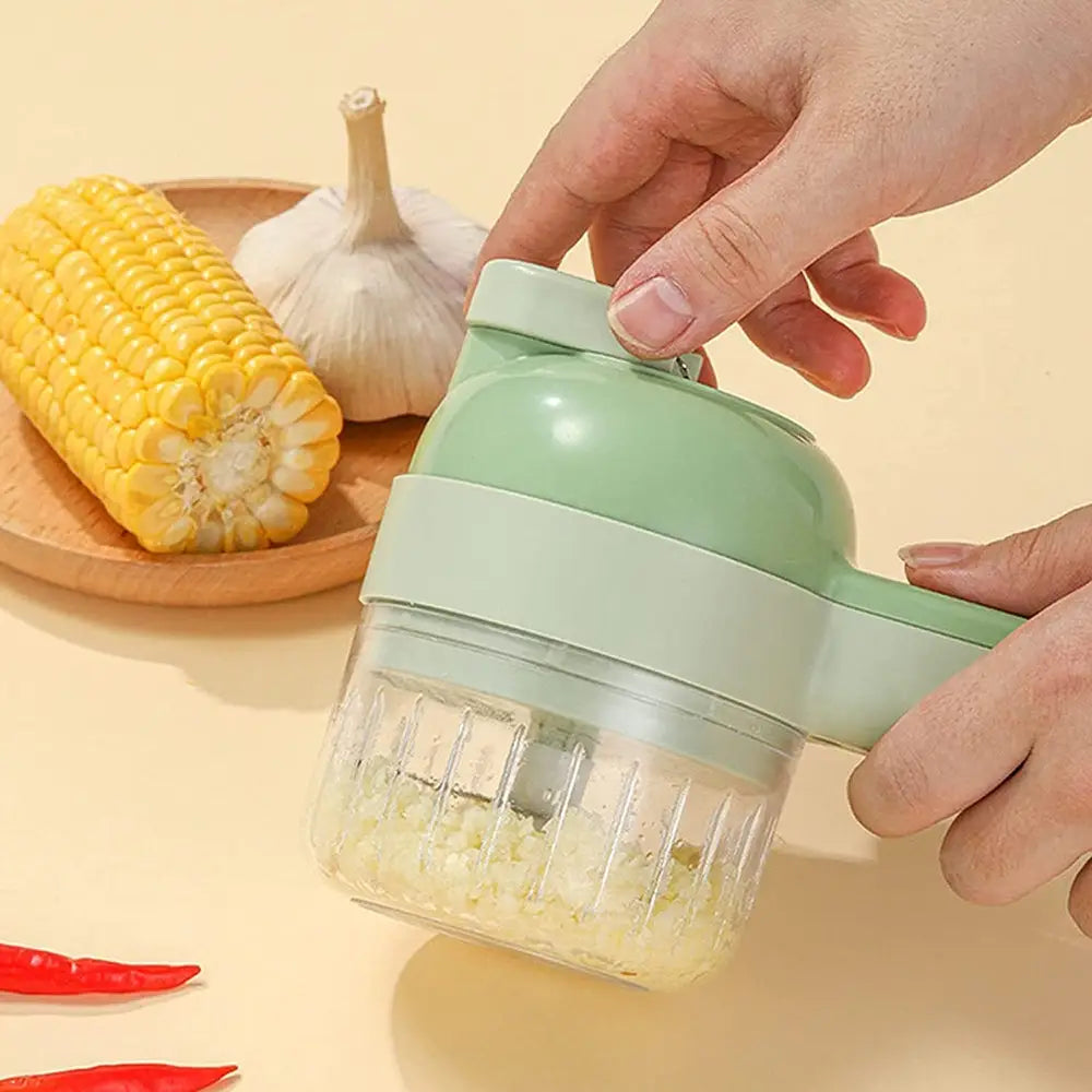 4 In 1 Handheld Electric Vegetable Cutter Multifunction Vegetable Fruit Slicer - Home & Garden > Kitchenware