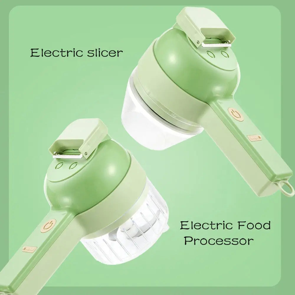 4 In 1 Handheld Electric Vegetable Cutter Multifunction Vegetable Fruit Slicer - Home & Garden > Kitchenware