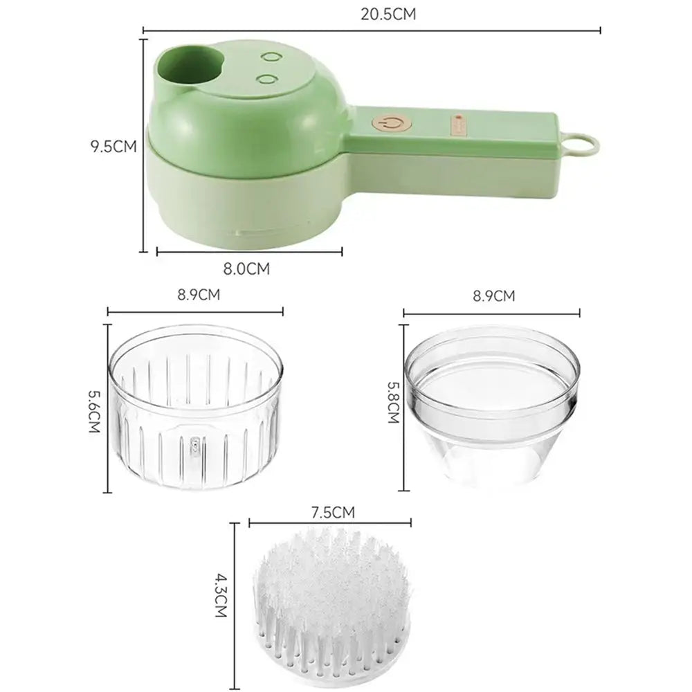 4 In 1 Handheld Electric Vegetable Cutter Multifunction Vegetable Fruit Slicer - Home & Garden > Kitchenware