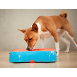4-in-1 Slow Feeder Dog Bowl - Blue Bowl and Warm Ocean Red Lickmat - Pet Care > Dog Supplies > Dog Bowls Feeders &