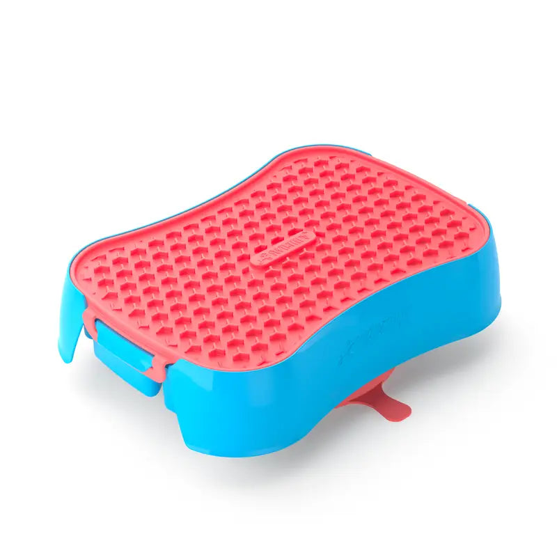 4-in-1 Slow Feeder Dog Bowl - Blue Bowl and Warm Ocean Red Lickmat - Pet Care > Dog Supplies > Dog Bowls Feeders &