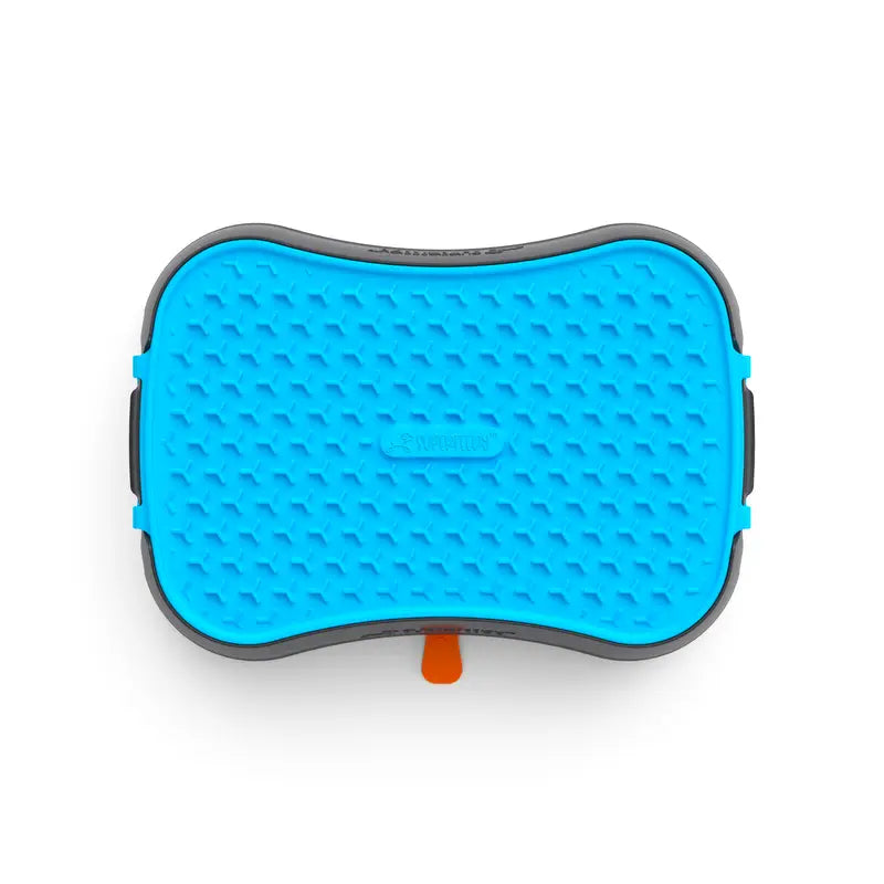 4-in-1 Slow Feeder Dog Bowl - Dark Grey Bowl with Blue Lickmat - Pet Care > Dog Supplies > Dog Bowls Feeders & Waterers