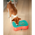4-in-1 Slow Feeder Dog Bowl - Warm Ocean Red Bowl with Teal Lickmat - Pet Care > Dog Supplies > Dog Bowls Feeders &
